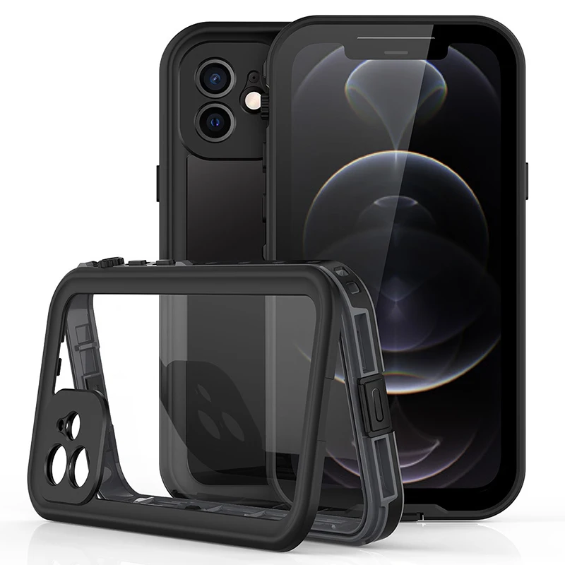 

Case For iPhone 14 13 12 11 Pro Max XS Max XR Triple Defense Phone Case Anti-Drop Dust Diving Magnetic Waterproof Phone Case