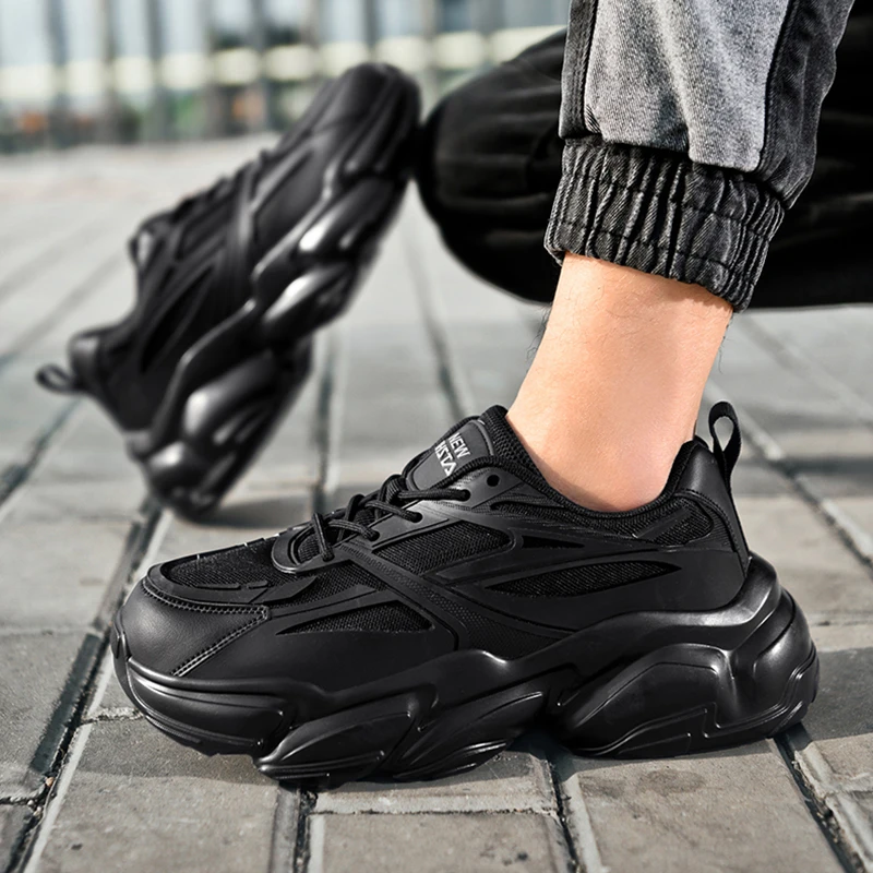Fashion Men's White Shoes Casual Shoes Men Non-slip Outdoor Sports Shoes Breathable Running Sneakers Mesh Masculino Lace-up Flat 5