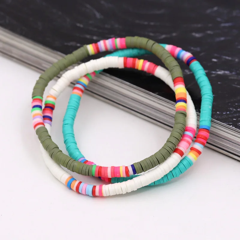 Damen-Armbänder, modische Kombination, Farbe, Polymer-Ton, Handgelenkschmuck, Boho-Armband, Geschenk für beste Freundin, Paar-Armband – Detail 17