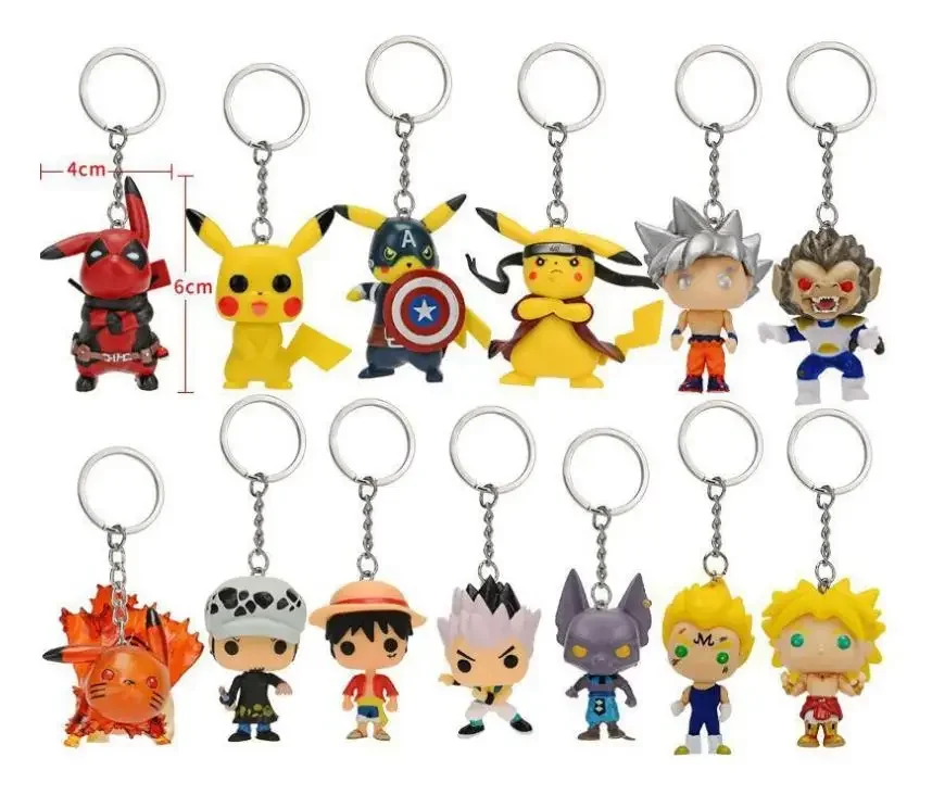 Funko Pop Dead Pool Marvelcaptain America Pikachu Thanos Kakashi Action Figures 5Cm Portachiavi Giocattoli Con Scatola