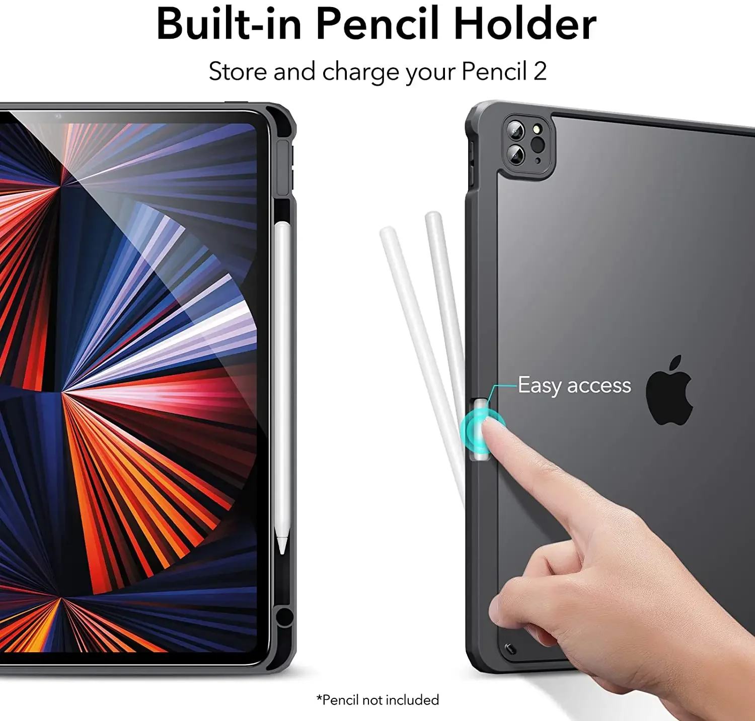 Capa Magnética Destacável para Ipad Pro Tampa Traseira Rígida para pc com Suporte para Lápis 129 6ª 5ª 4ª 3ª Geração 2023 2023 2023 - Imagem 5