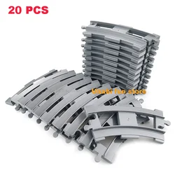 Large Building Block Set with Creative Railway Track Accessories - Childrens' Construction Toy (20pcs curved track)
