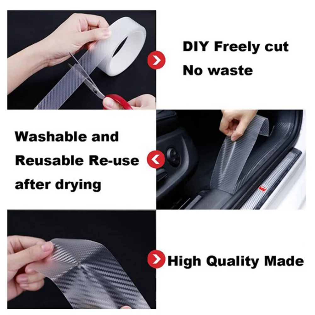

Car Door Protect Sill Scuff Stickers High-quality 300cm*3cm Car Door Protect Sill Scuff Stickers Anti-Scratch Carbon Fiber Strip