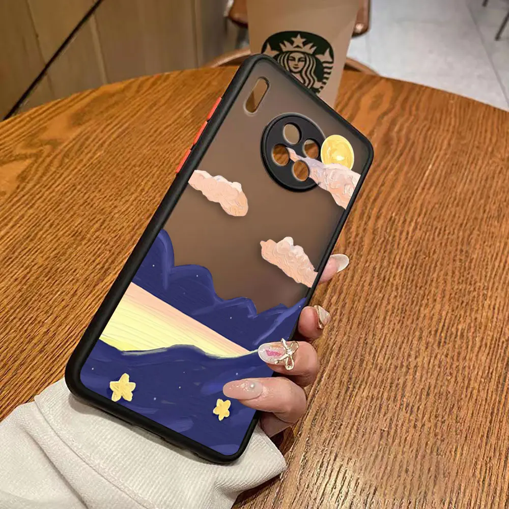 thumbnail image 1 of Matte Case for Huawei Y6P P50 P40 P30 P20 MATE 40 30 20 PRO PLUS Y7P Y9 Case Funda Coque Shell Art hand-Painted Mountain Scenery, 1 of 5
