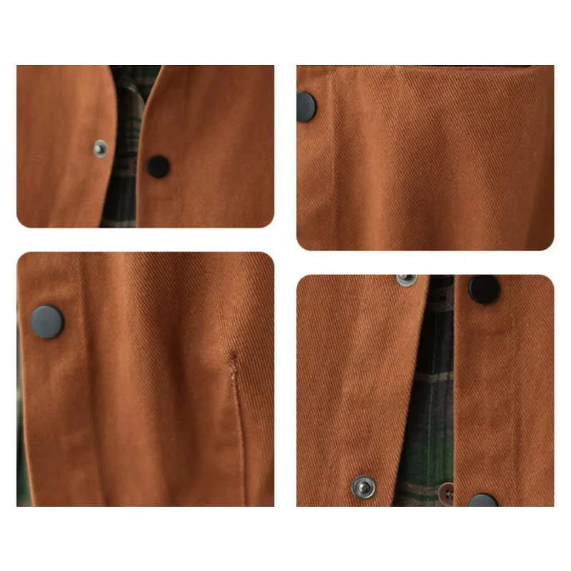 2023 Spring  Autumn New Vintage Art Vest Coat Loose Standing Collar Single Breasted Top Autumn Cardigan