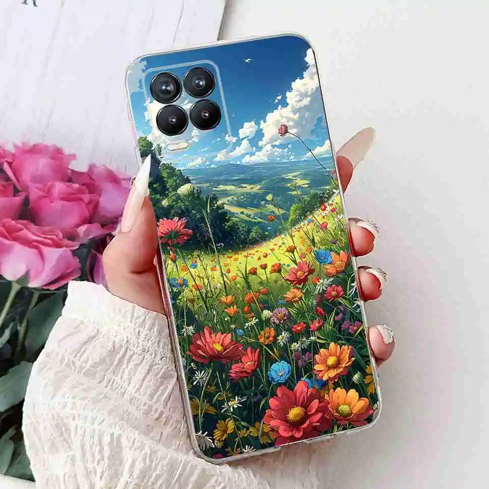 Floral Print Soft Silicone TPU Phone Case - Elegant Protective Cover
