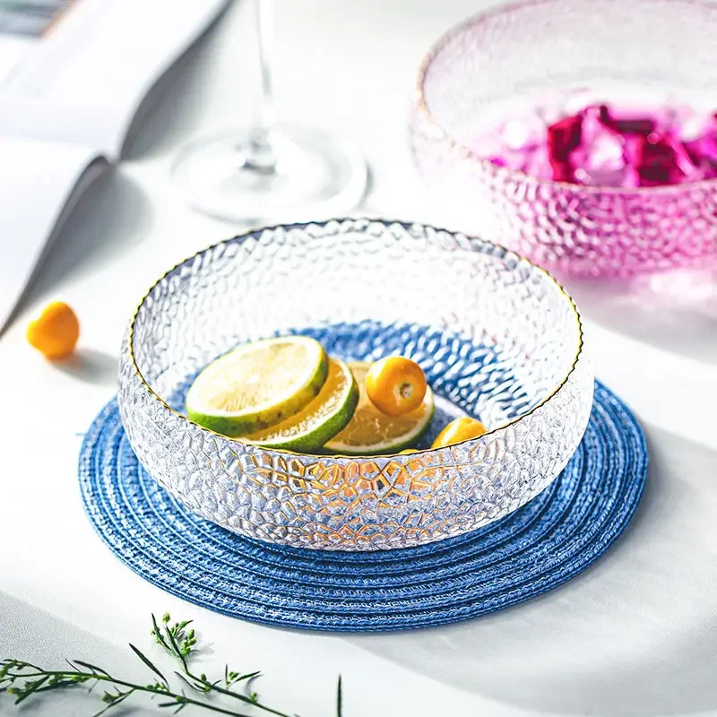 Large Kitchen Dining Bar Tableware Salad Plates Home Glass Japanese Glass Bowl