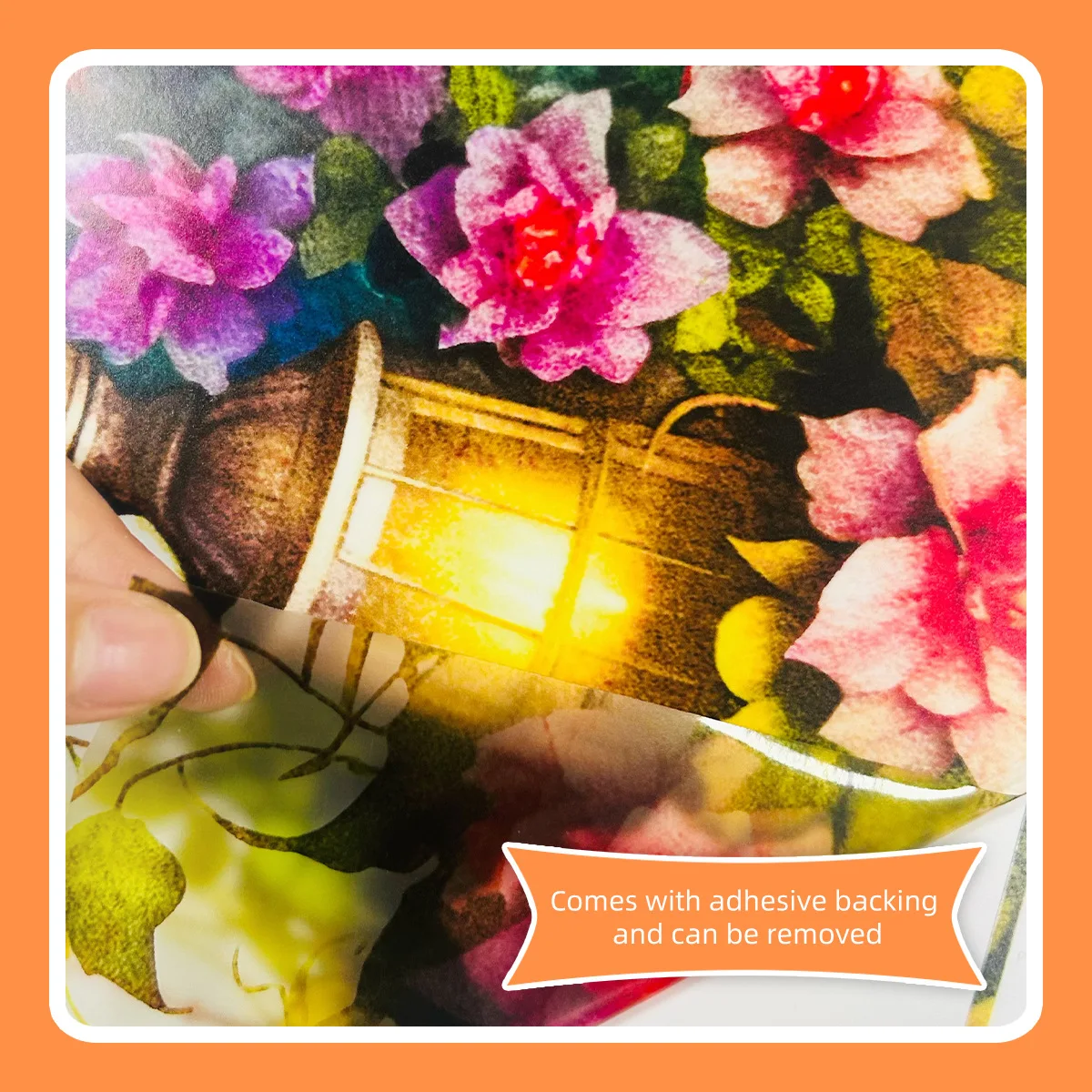 European Ins-Style Flower & Streetlight Wall Sticker - Self-Adhesive Decal for Bedroom, Living Room Background Wall (30x40cm)