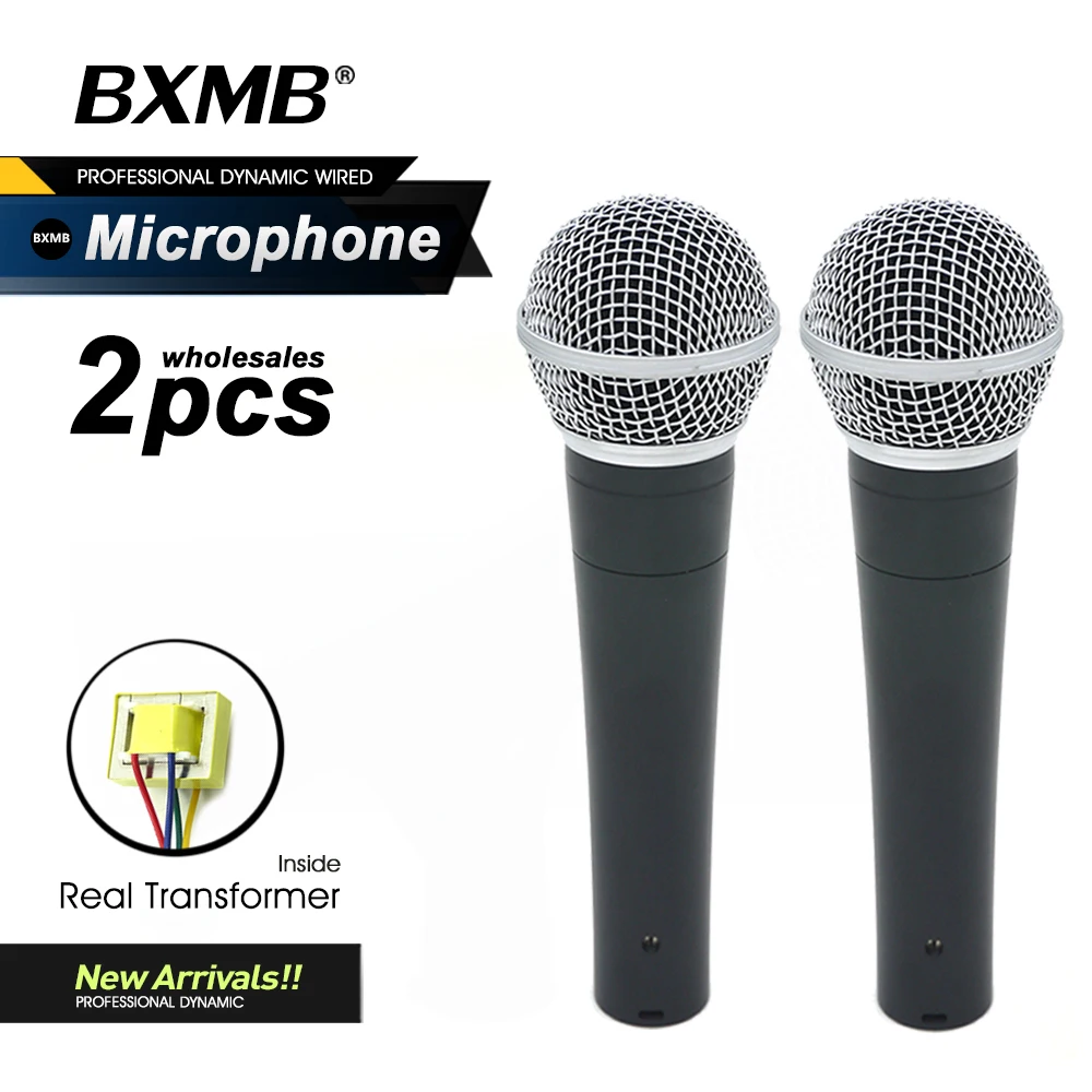 

2pcs TOP Quality Professional Dynamic Wired Microphone T58C/T58S Mic with Real Transformer For Performance Karaoke Live Vocals