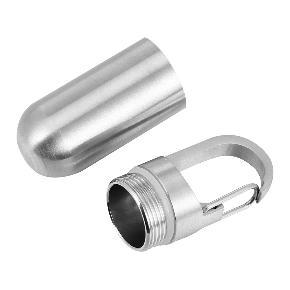 

Stainless Steel Pill Box Medicine Holder Keychain Portable Organizer Small Pills Case Convenient Chest Supply Container