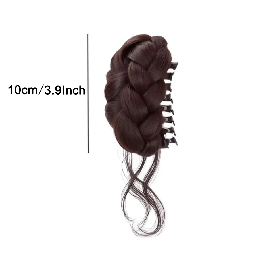 Synthetic Hair Bun Curly Wig Gripping Clip Meatball Head Messy Fluffy Braided Chignon Ponytail Hair Extensions For Women