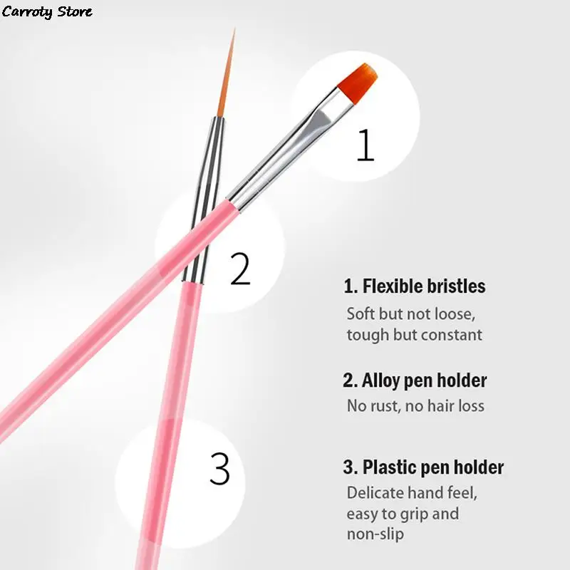 매니큐어용 전문 네일 아트 브러쉬 세트, 라인석 아크릴 페인트 브러쉬 키트, UV 젤 폴리시 네일 라이닝 펜 그라디언트, 15 개