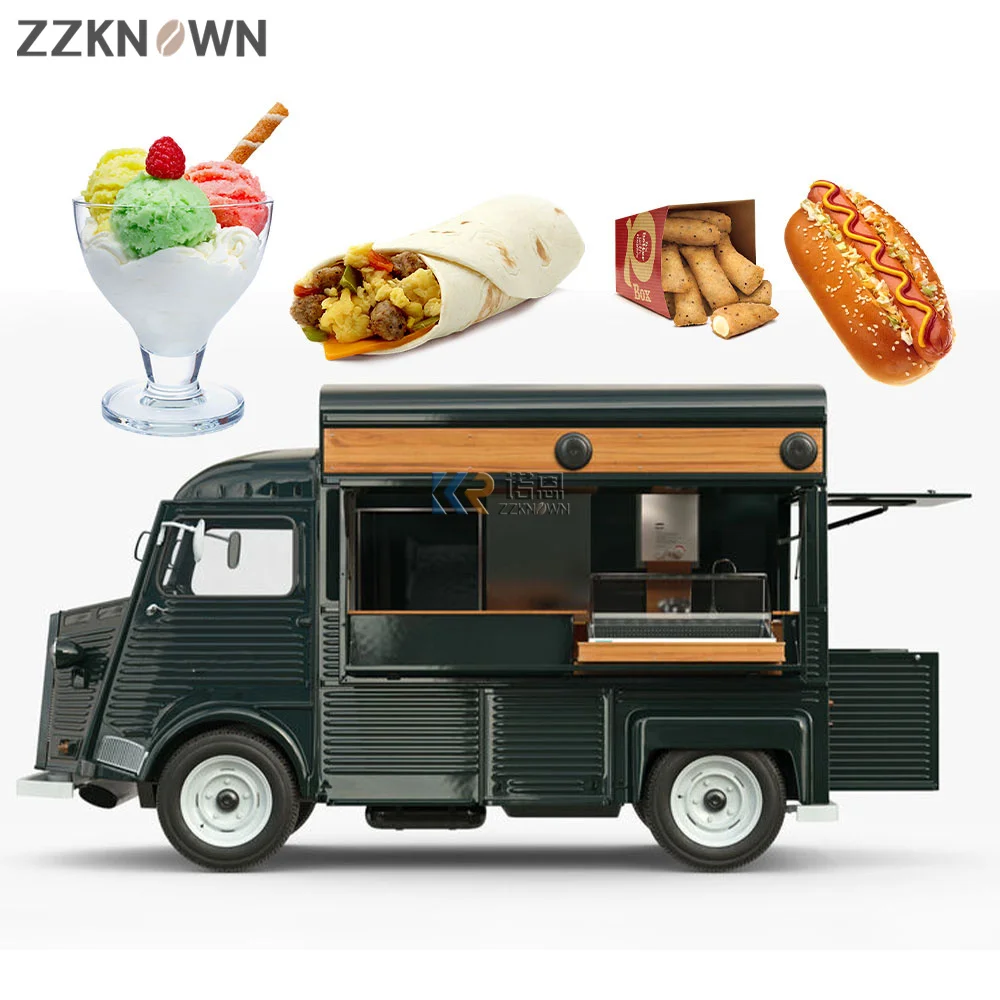 Multifunctional Food Truck with Full Kitchen Equipment Customized Food Trailer for Sale Pizza Hamburger Electric Coffee Cart