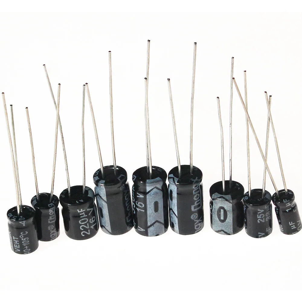 120pcs 12 Values Aluminum Electrolytic Capacitor Assortment Kit Pack 16V 25V 50V 1uF~470uF Diy Electronic Components Package