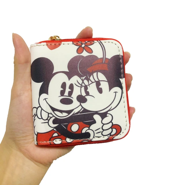 Disney2022 New Mickey Women's Wallet Cute Mini Coin Purse PU Zipper Multifunctional High Quality Luxury Fashion Women's Wallet 10-10-2.5cm