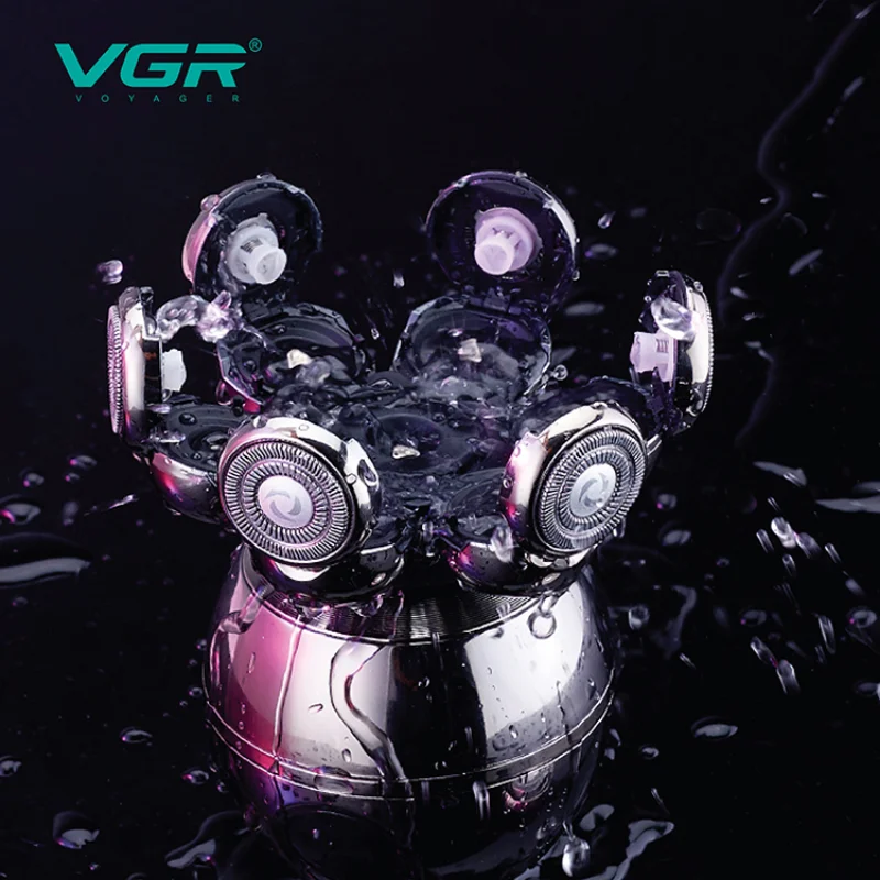 VGR 7D Electric Shaver Rechargeable Bald Shaver Waterproof Rotary Razor Beard Trimmer Nose Hair Trimmer Set for Men V-315