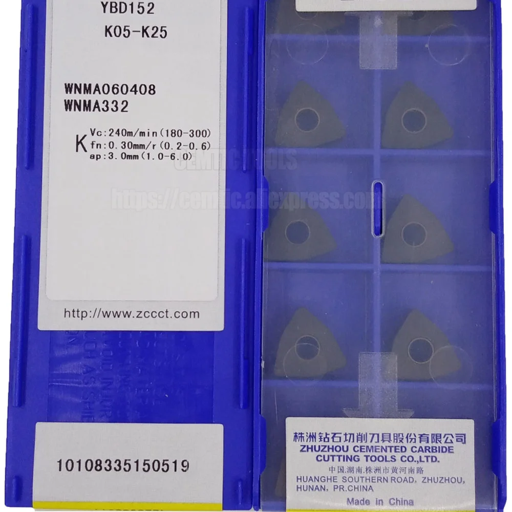 

ZCC Original YBD152 WNMA060408 Lathe Cutter Turning Tools CNC Carbide Inserts