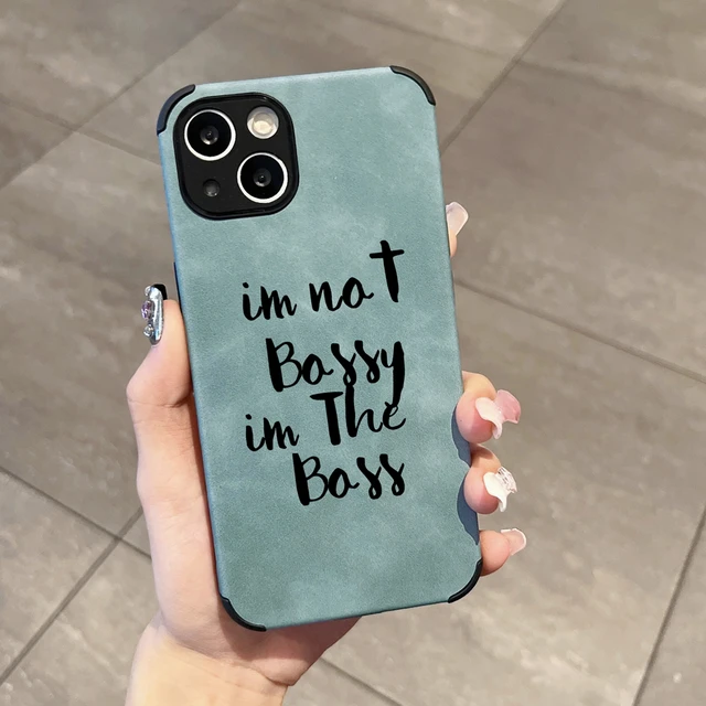 세련됨과 보호성을 겸비한 'I'm The Boss' 럭셔리 스웨이드 폰 케이스