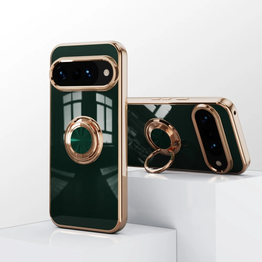 Shockproof Plating Ring Holder Case with Car Magnetic Bracket