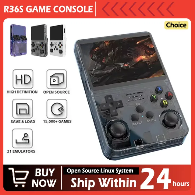R36S Retro Handheld Video Game Console ARKOS System 3.5 Inch IPS Screen Classic Portable Pocket Video Player 128G Games Boy Gift