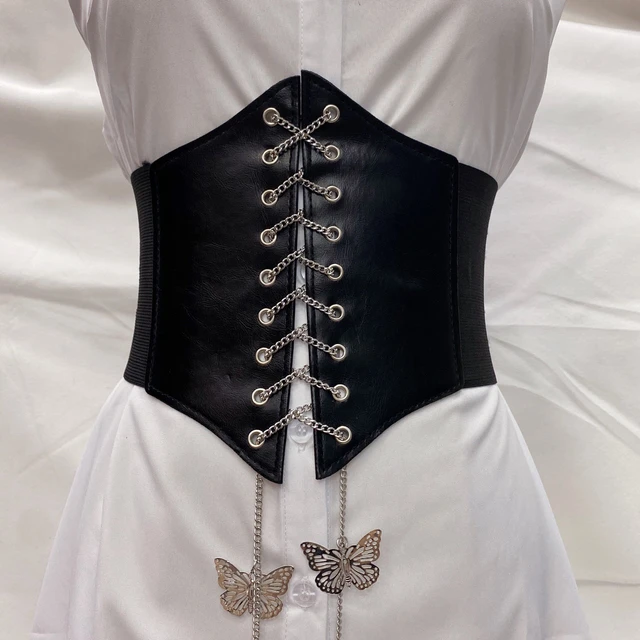 Women's Corset Belt Gothic Fashion Pu Leather Female Lace-up