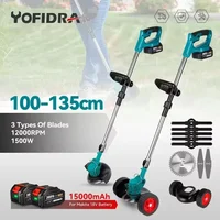 Cordless Electric Lawn Mower Foldable Trimmer 8 Accessories Adjustable Garden Pruning Cutting Power Tools For Makita 18V Battery 1