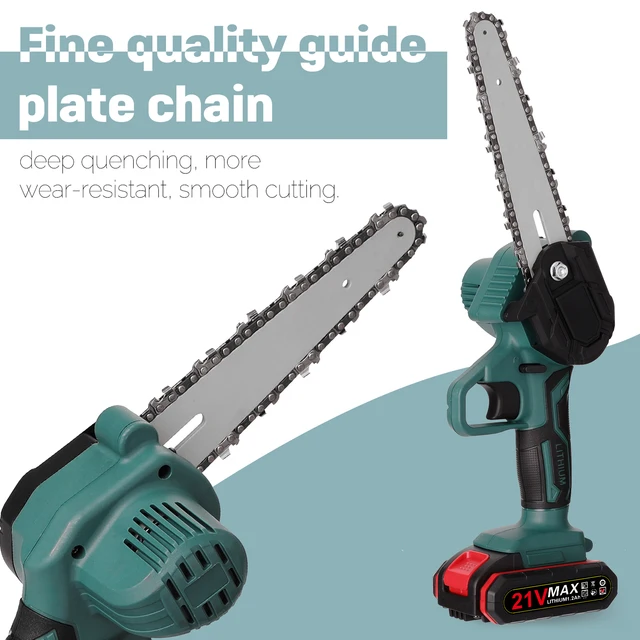 21V Portable Mini Electric Pruning Saw Rechargeable Small Wood Spliting Chainsaw Woodworking Tool for Garden Orchard Branch Clip 5