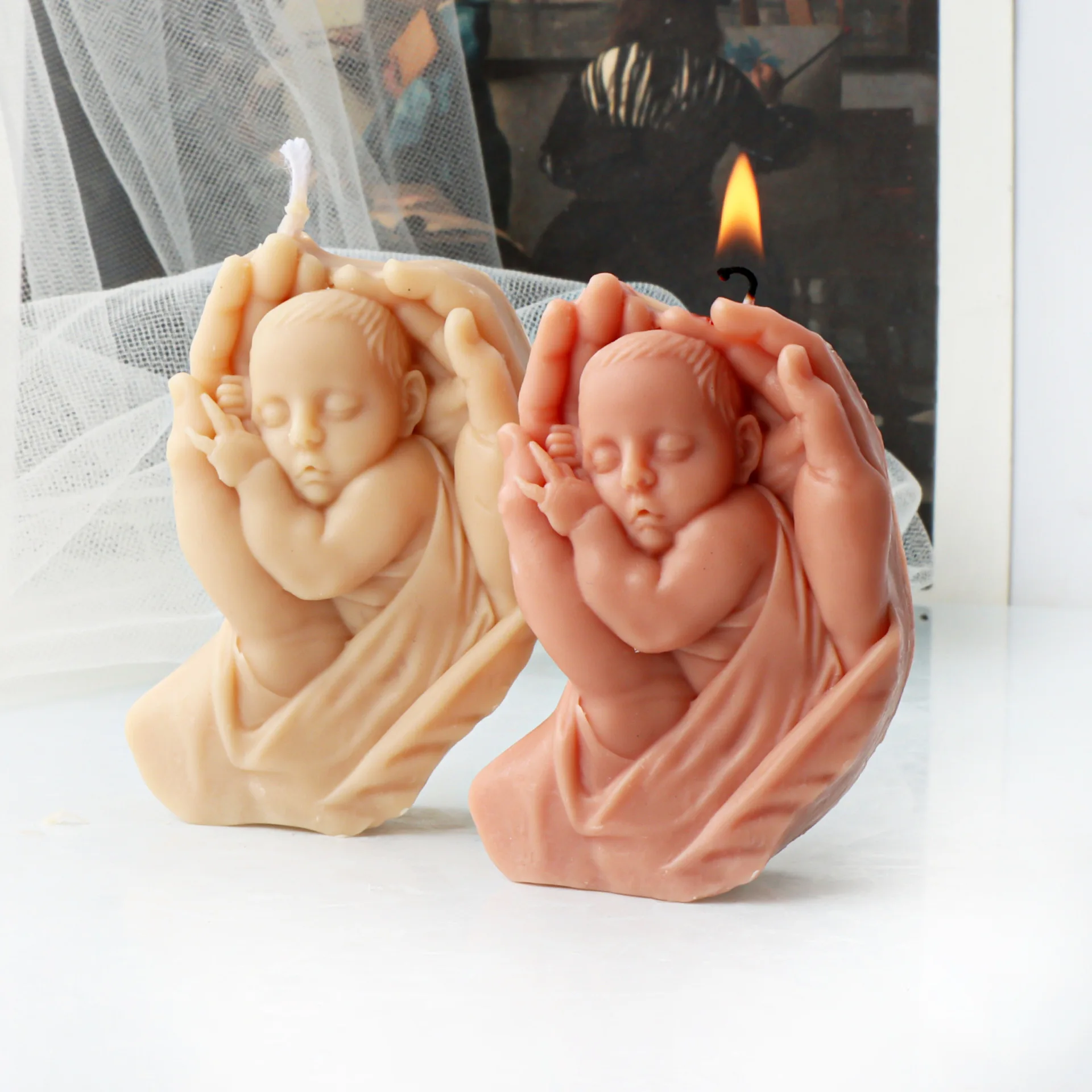 

Palm Baby Silicone Candle Mold Three-dimensional Human Body Aromatherapy Plaster Clay Resin Mold Candle Making Kit