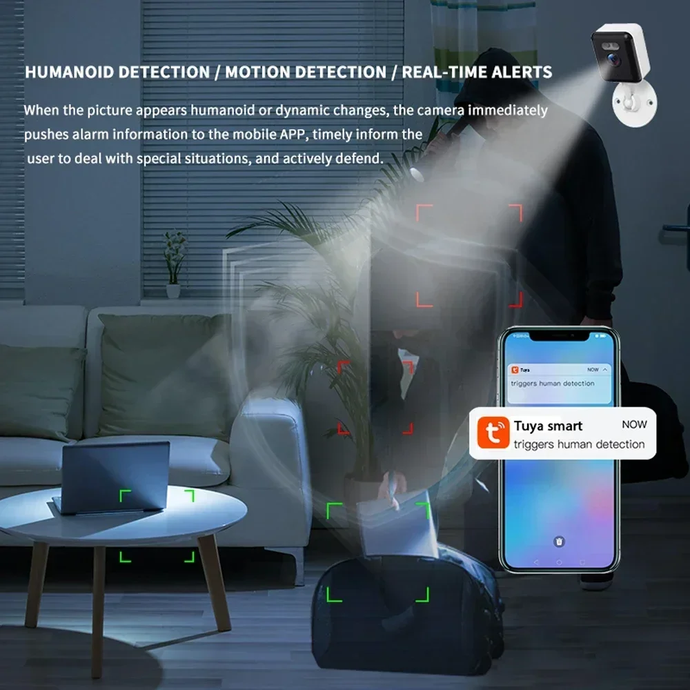 Best-Selling Tuya Smart Life Home WiFi Mini Compact Camera Outdoor Wireless Security CCTV Network IP Camera 5MP Human Detection 2