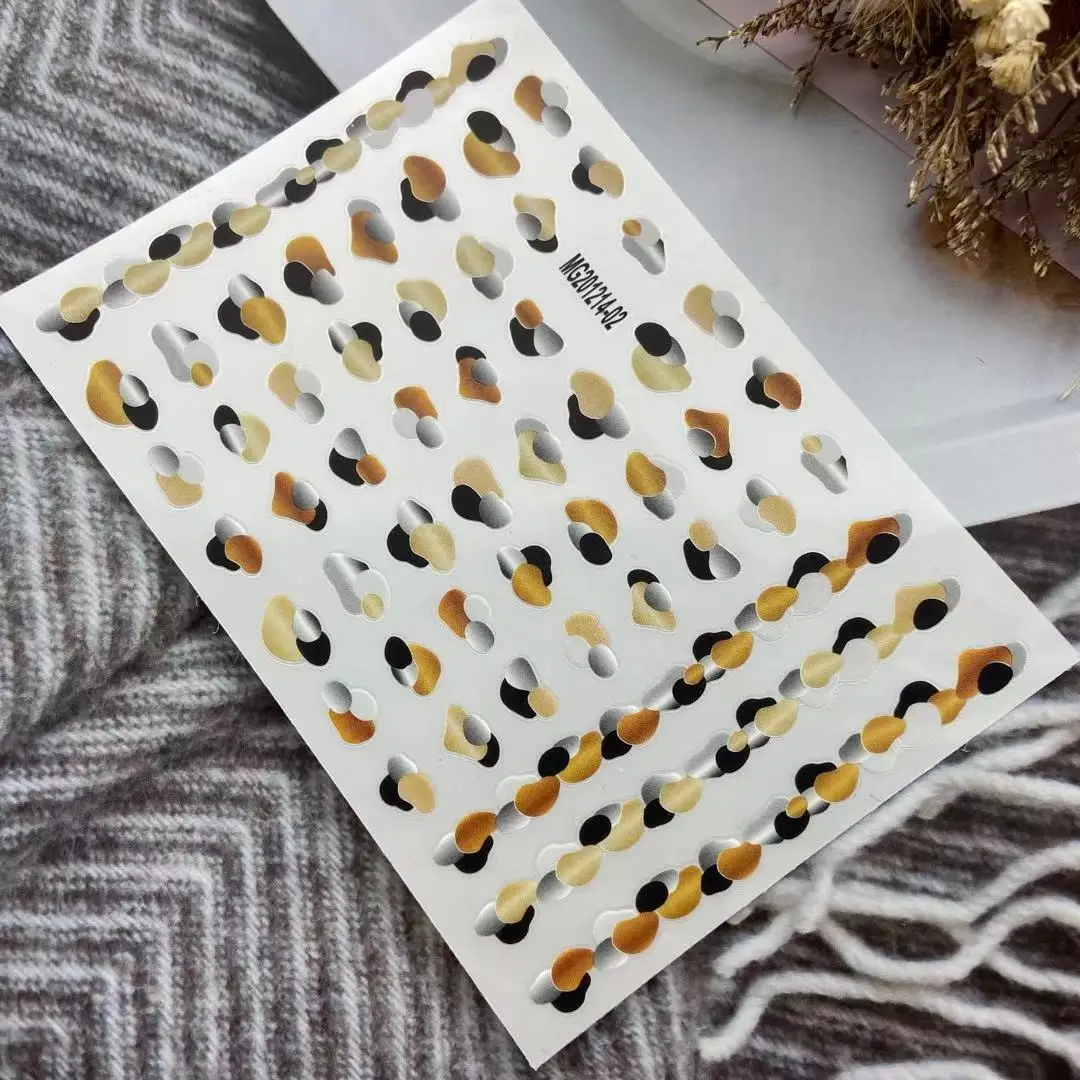 Abstract Painted Metallic Paint Nail Stickers Retro Vintage Animal Party Dry Nail Decals Nail Art Manicure Japanese  Style Gifts 3