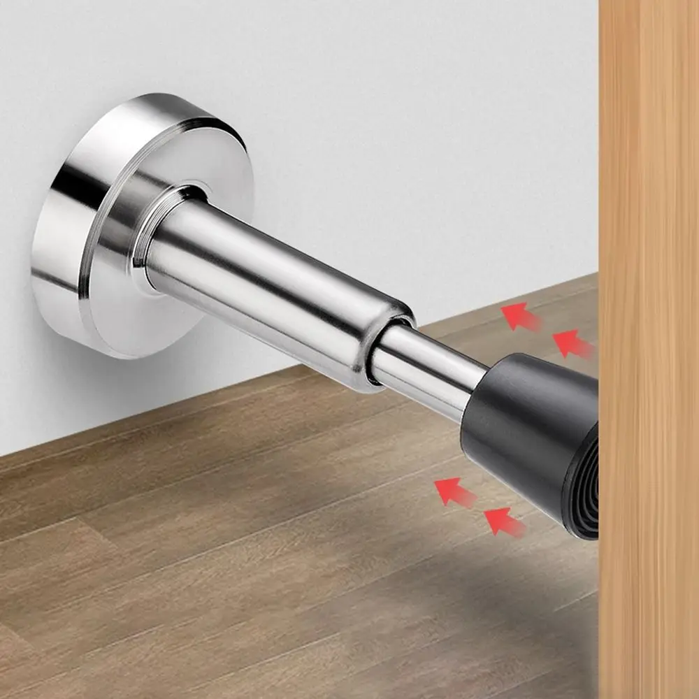 Door Stopper Wall Protectors Durable Self Adhesive Hydraulic Stainless Steel Floor Holder Home
