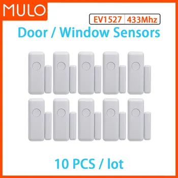 MULO Wireless Door & Window Sensors EV1527 Coding Mode RF 433MHz for Home Security Alarm System Home Burglar Alarm Kits PB-67R 1