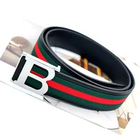 2025 Limited Edition Designer Belt – 3.8cm Red Green Stripe Canvas, Luxury Men Women Waistband, Fashionable Casual & Business We
