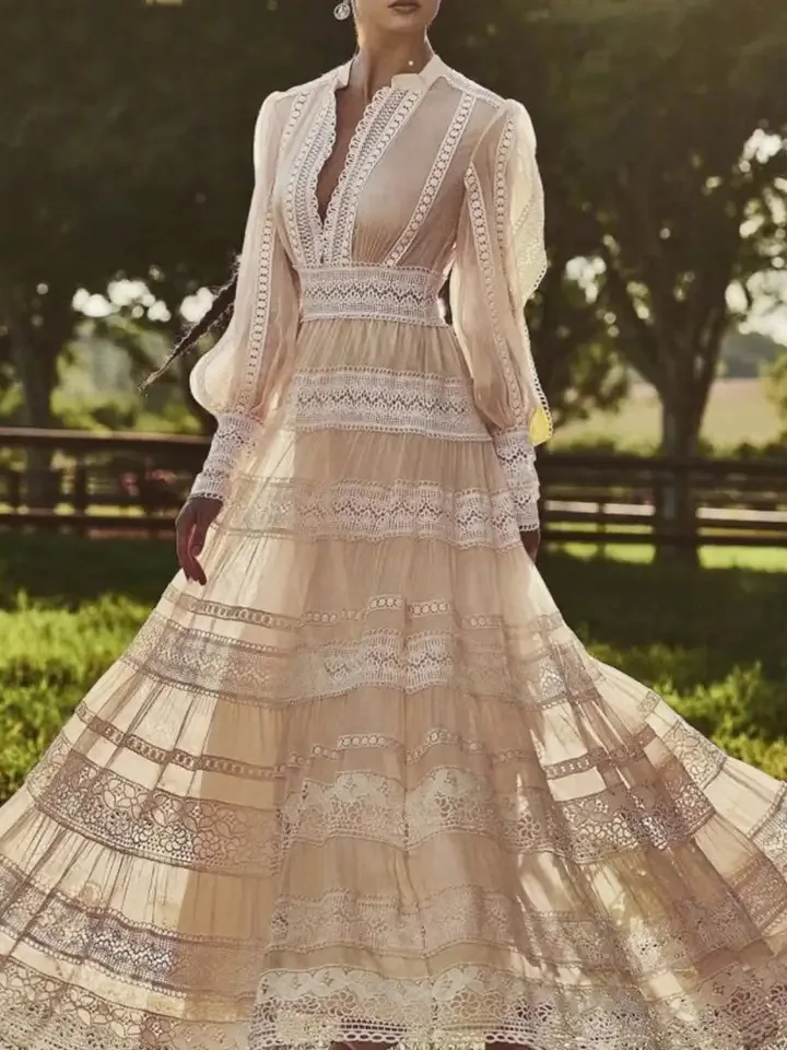 Elegant long dress european style