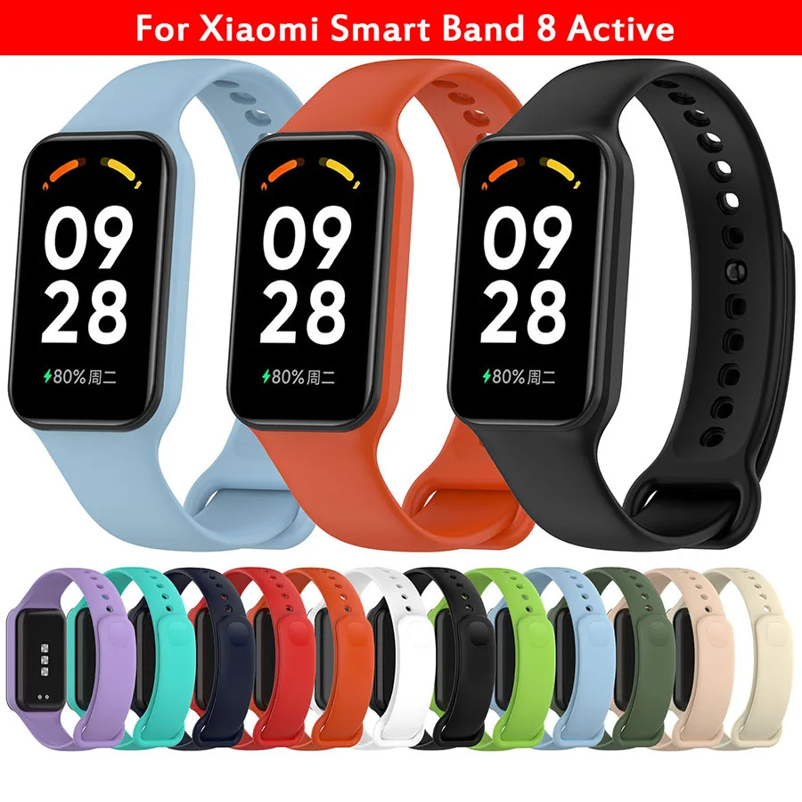 

Сменный ремешок для Xiaomi Smart Band 8, активный силиконовый ремешок для часов Redmi Smart Band 2, ремешок для браслета