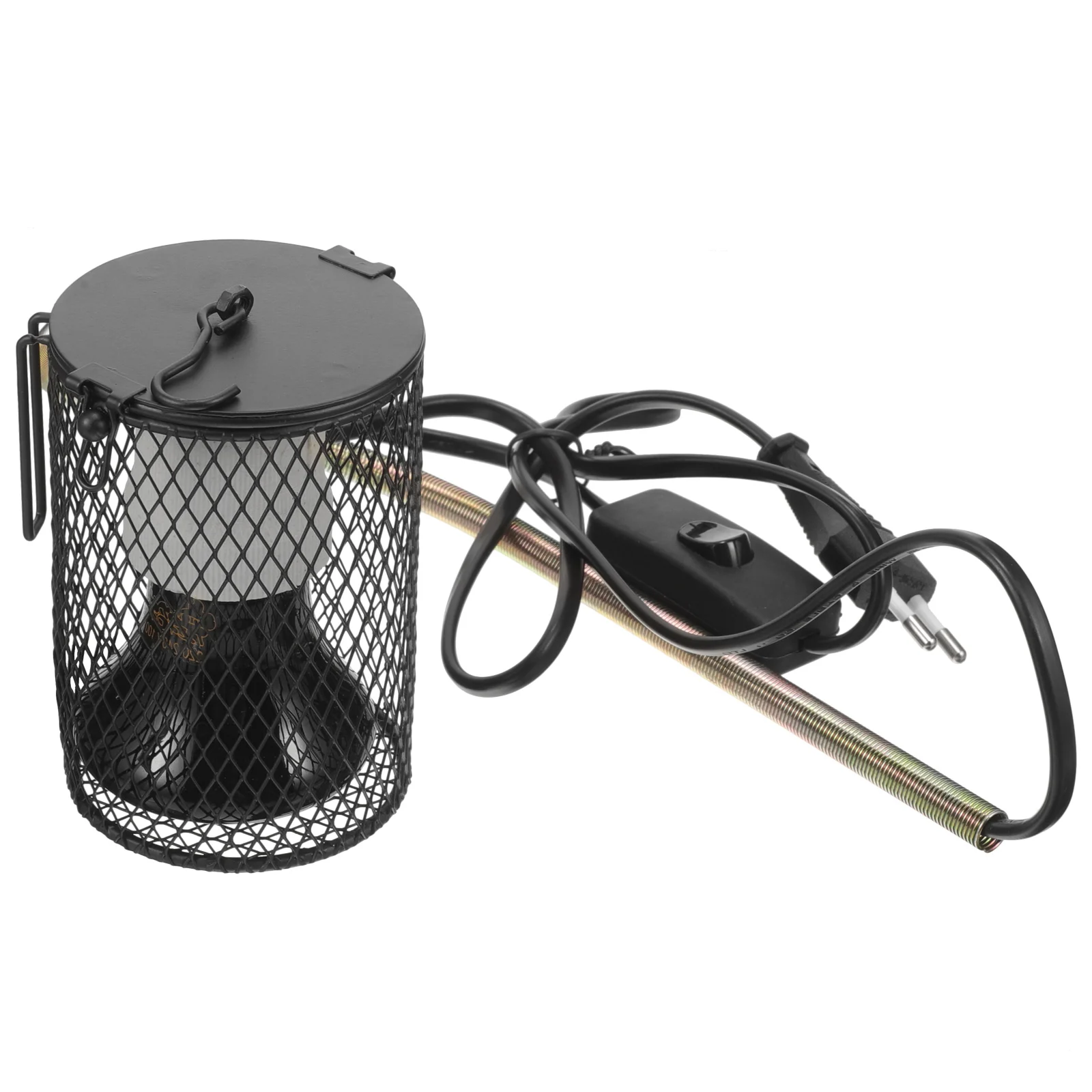 Reptile Heating Lamp Ceramic Heat Lamp Reptile Heat Lamp Bulb Bird Bulb Lizard Heater With Shade (EU Plug) Pet Ceramic Heating Cover Set