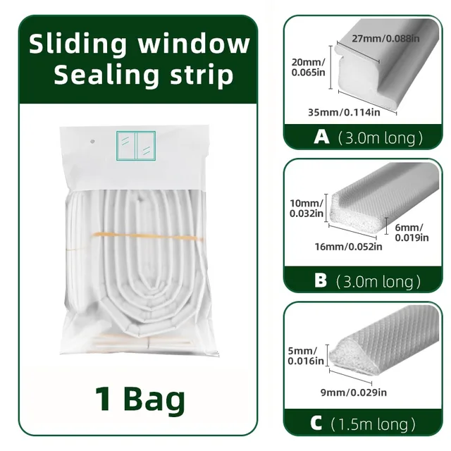 แถบซีลหน้าต่างแบบมีกาวในตัวรูปตัว Z ป้องกันลม ป้องกันเสียงรบกวน สำหรับประตูหน้าต่างบานเลื่อน ทนทาน ติดตั้งง่าย 1