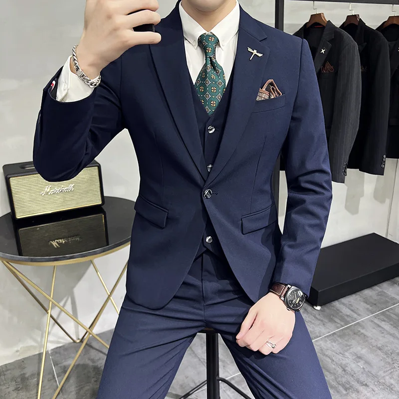 

Korean style men's large size groom suit