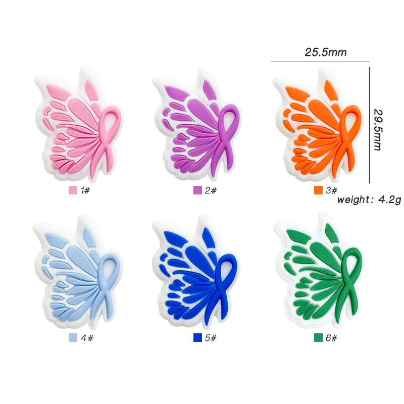 10pcs New Cartoon Silicone Valentine Beads DIY Food Grade Toys BPA