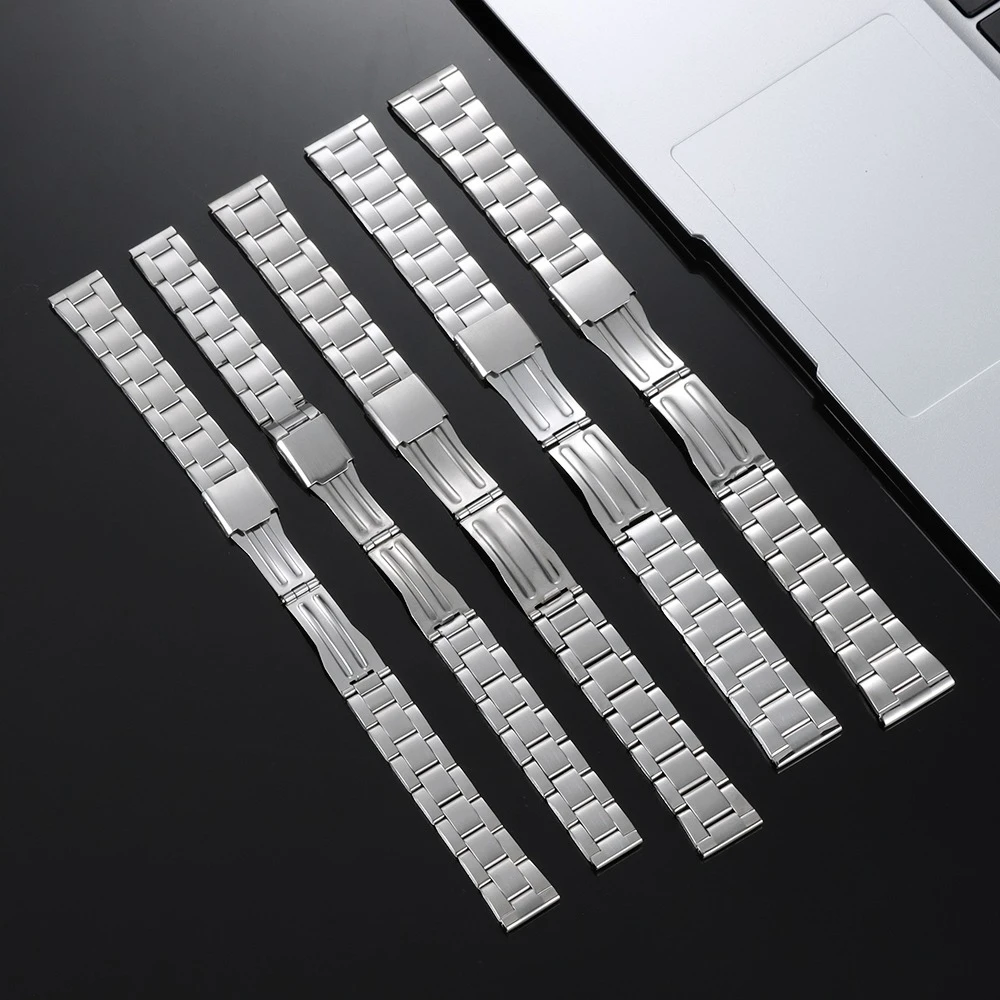 Luxury Stainless Steel Metal Bracelet for Men - Business Style Universal Watch Band