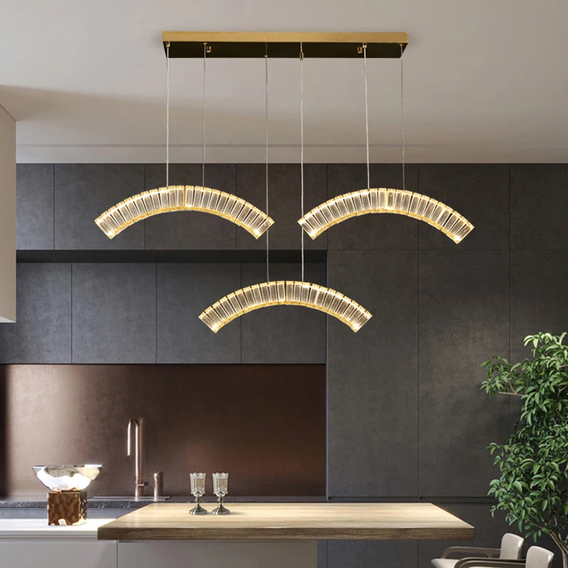 

Modern Luxury Crystal Led Pendant Lights Dining Room Lighting Lustre Decor Chandelier Indoor Hotel Bar Hanging Lights Fixture