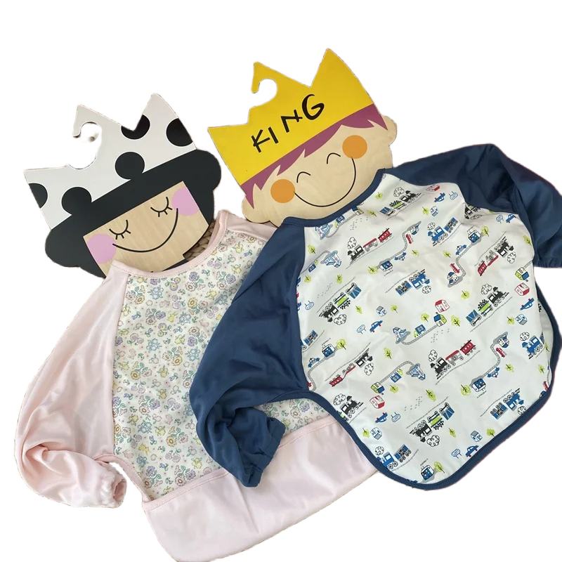 

Baby Long Sleeve Bibs Waterproof Toddler Art Smock Feeding Bib Apron Pocket Infant Boys Girls Burp Cloth Banana Bibs for1-3Year