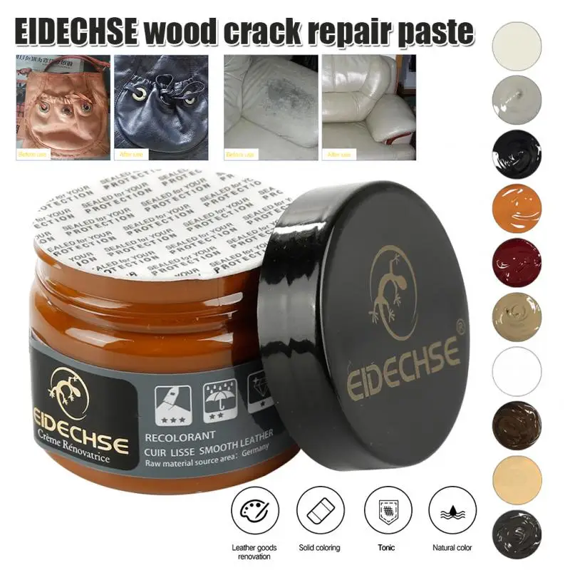 Car Care Liquid Leather Repair Kit Auto Complementary Color Paste Car Seat Sofa Scratch Cracks Paint Care 10 Colors 50ML