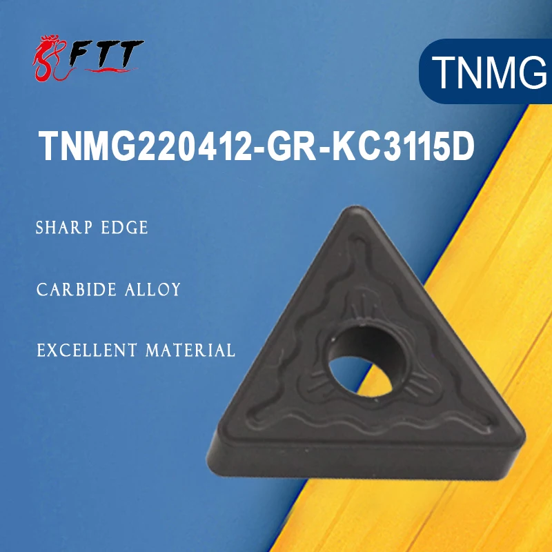 

10PCS TNMG220412-GR KC3115D High Quality Carbide Inserts External Turning Tool Machining Cast Iron CNC Lathe Tools