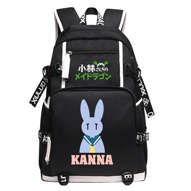 

Cute Miss Kobayashi's Dragon Maid USB Backpack Bags Laptop School Travel Book Bag Casual Student Girls Boys Rucksack Gift