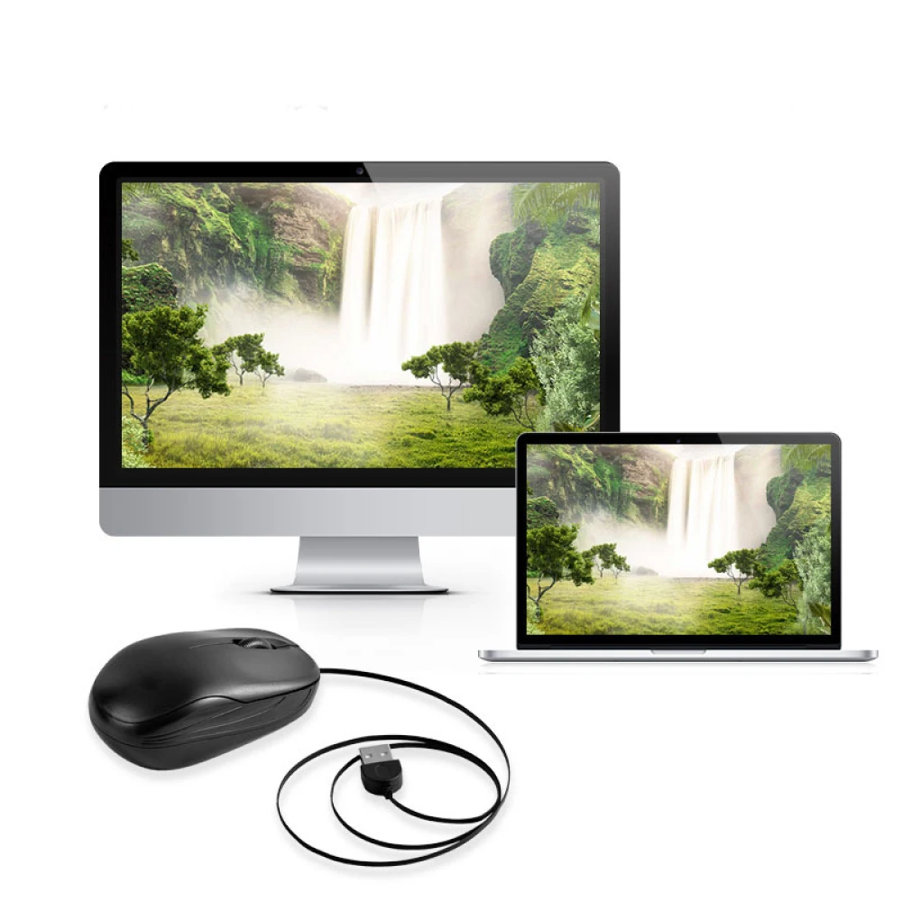 1000DPI Optical Mouse Retractable Wired Mouse Gaming High Quality Computer