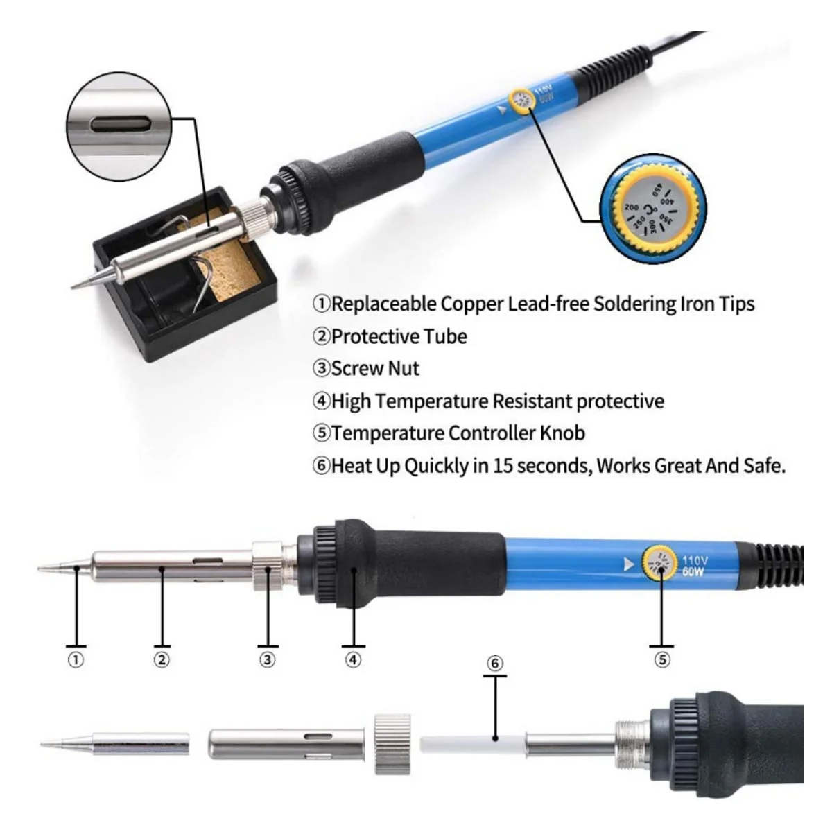 Wood Burning Kit 120pcs DIY Creative Tools Wood Burner Soldering Pen for Embossing/Carving/Soldering & Pyrography