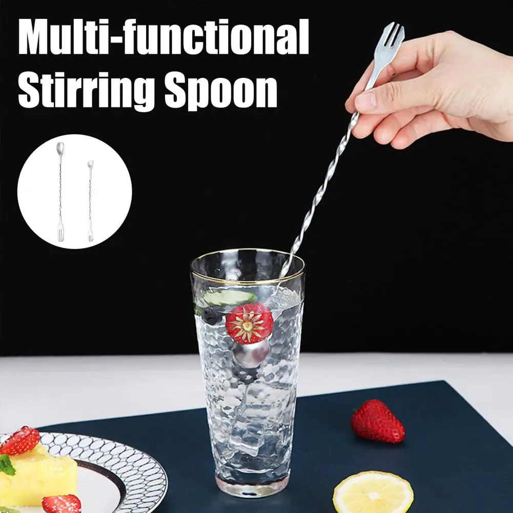 Stainless Steel Cocktail Mixing Spoons Bar Spoon Long Stirring Spoon Drink Stirrers for Tea Coffee Ice Cream Juice