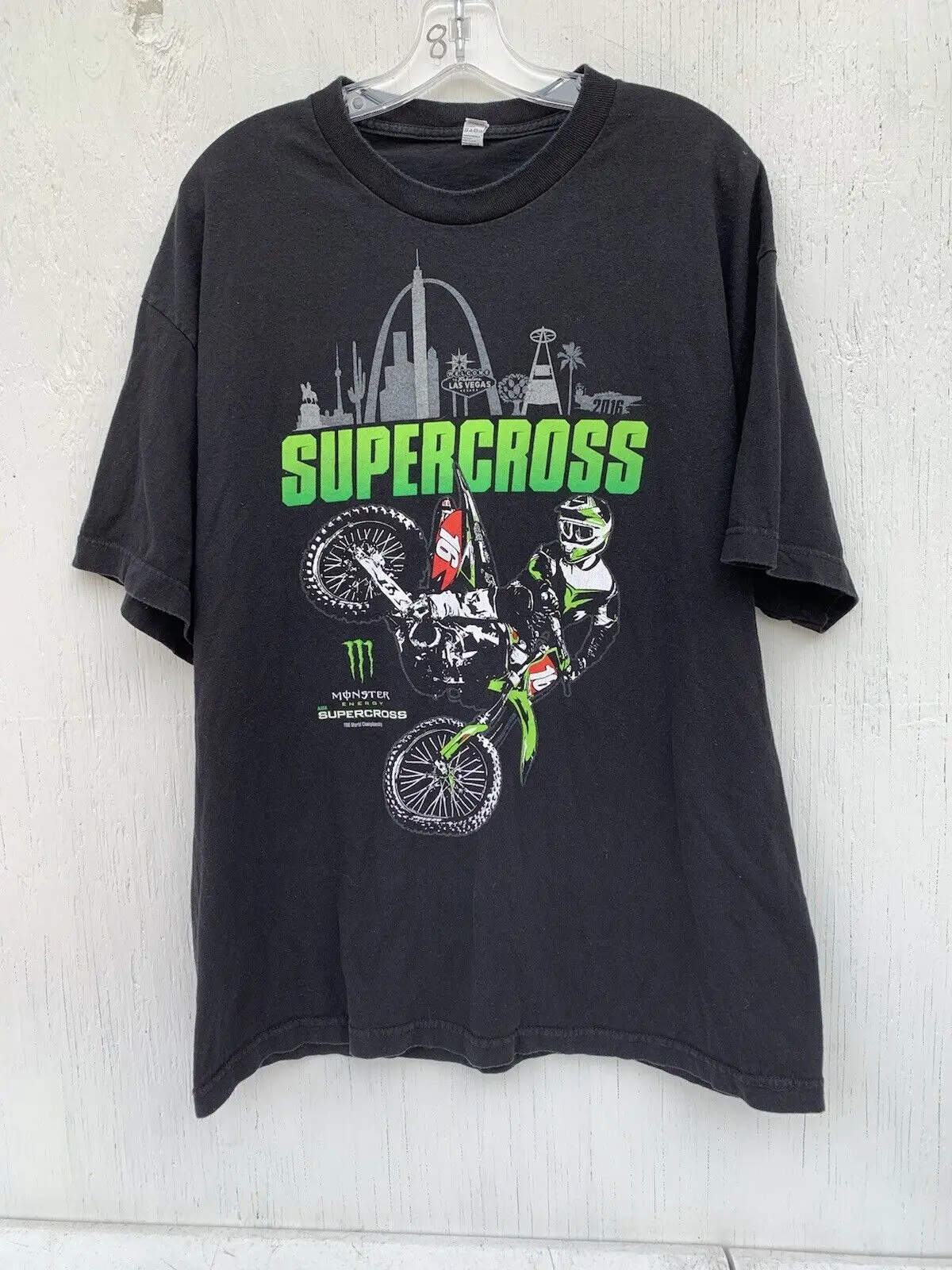 Alstyle Apparrel Maglietta Da Uomo Taglia Xl Camicia Nera Maniche Super Cross Monster F2