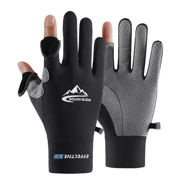 Outdoors Camping Men Sun Protection Gloves Ice Silk Summer Thin